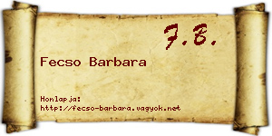 Fecso Barbara névjegykártya